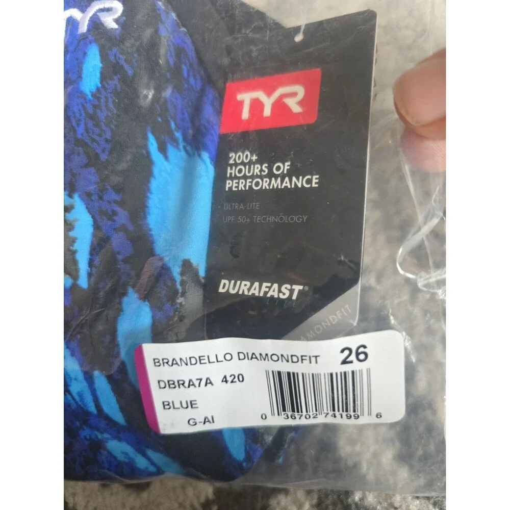 TYR DuraFast Lite Brandello Diamondfit 1 Pc Swim Blue Youth Girl Sz 26 New